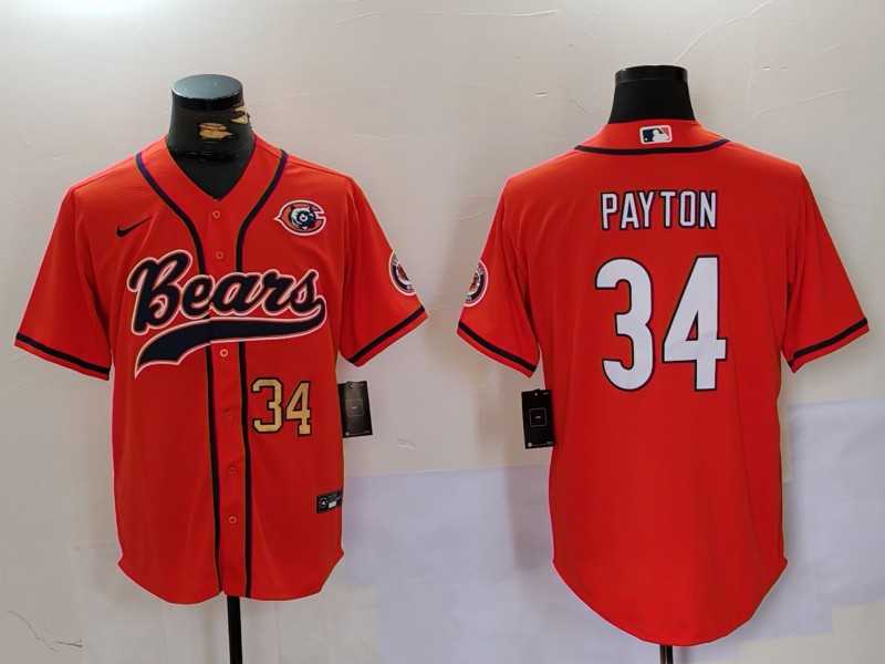 Men's Chicago Bears #34 Walter Payton Orange Throwback With Patch Cool Base Stitched Baseball Jerseys,We sell and wholesale Men's Chicago Bears #34 Walter Payton Orange Throwback With Patch Cool Base Stitched Baseball Jerseys on line form chian!